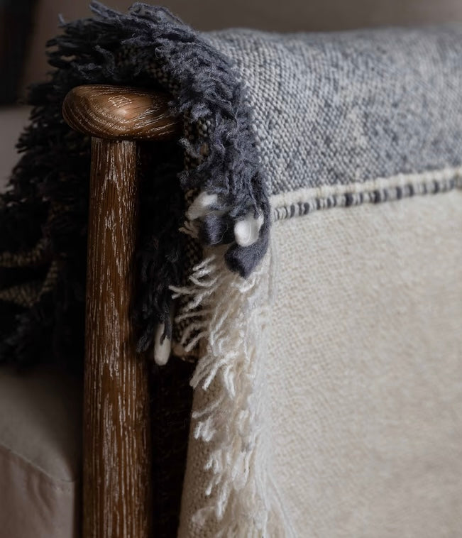 Kempsford Throw Grey Wool