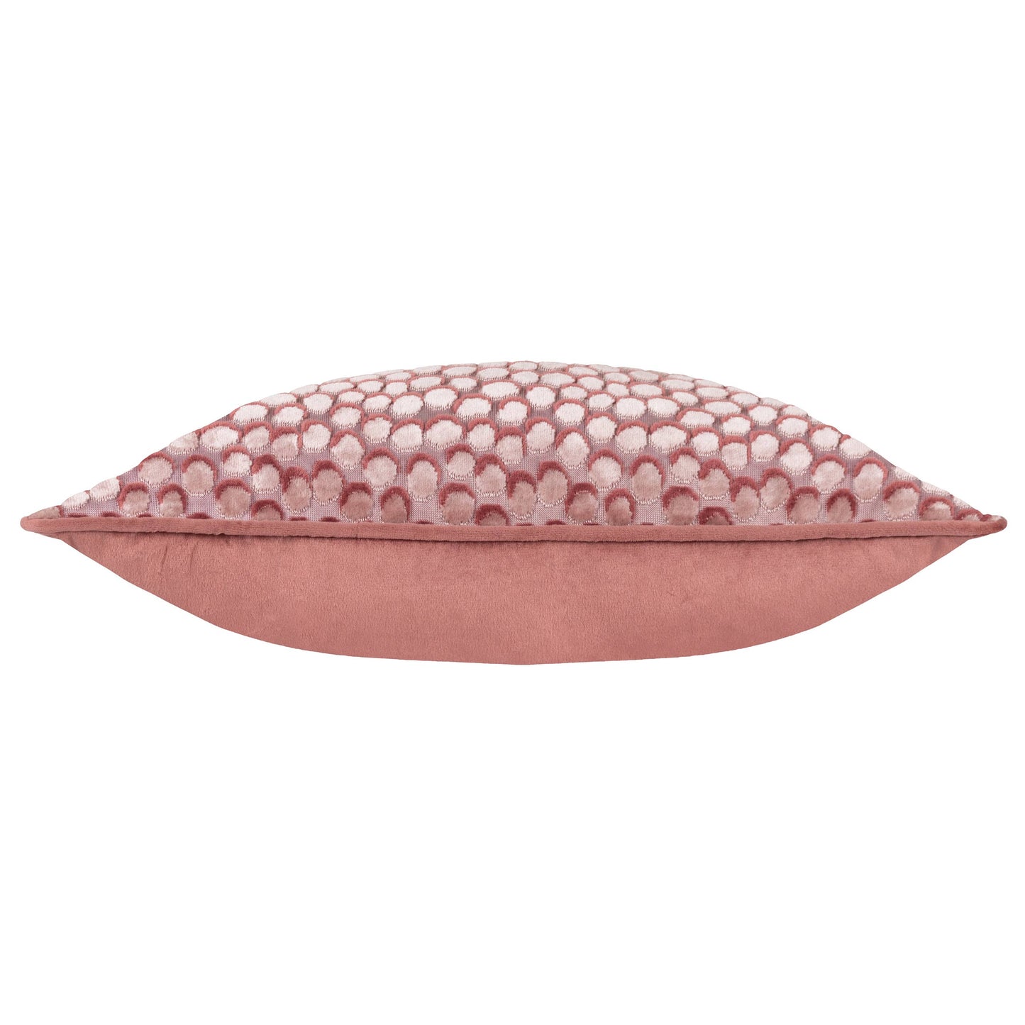Lanzo Cut Velvet Piped Cushion Plaster Pink: Plaster Pink / Feather Filled / 45 x 45cm
