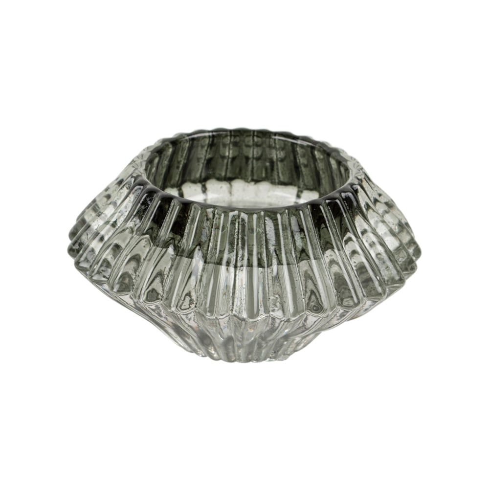 Glass Candleholder Lt Green
