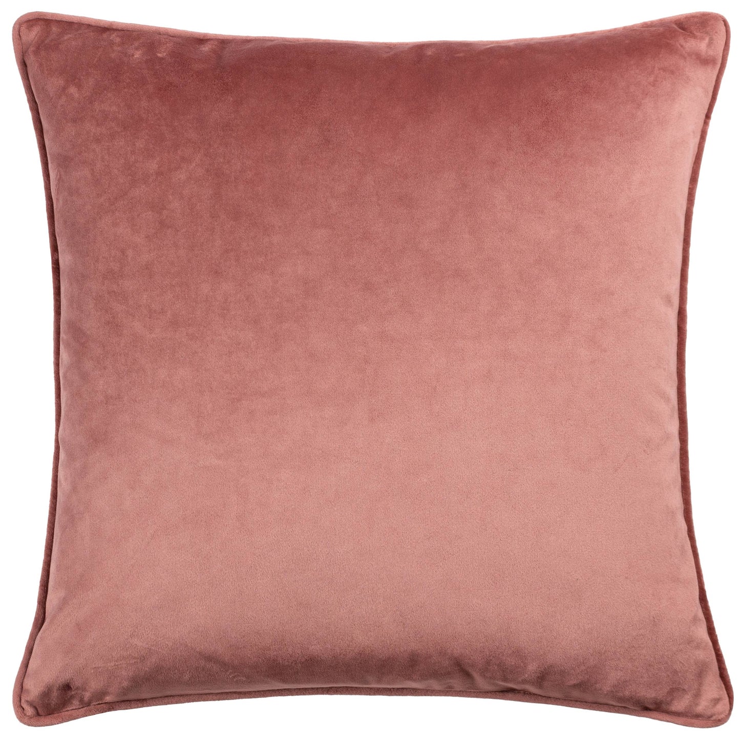 Lanzo Cut Velvet Piped Cushion Plaster Pink: Plaster Pink / Feather Filled / 45 x 45cm