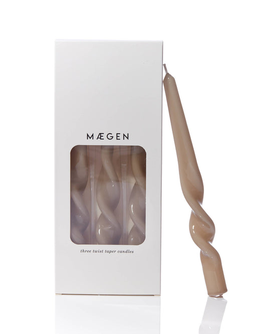 MÆGEN Twist Taper Candles - 3 Pack - Mink