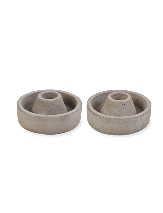 Classic Candle Holders Set of 2 Grey