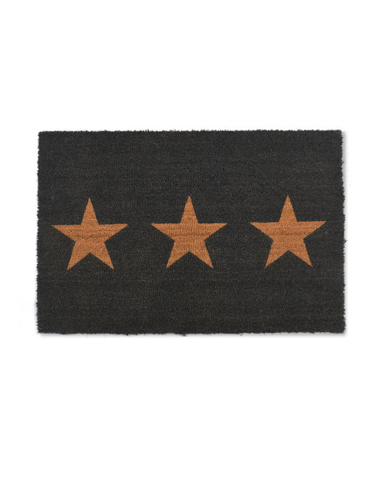 Doormat 3 Stars Large Charcoal 90 x 60