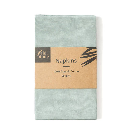 Organic Cotton Napkins - Set of 4: Moss Green