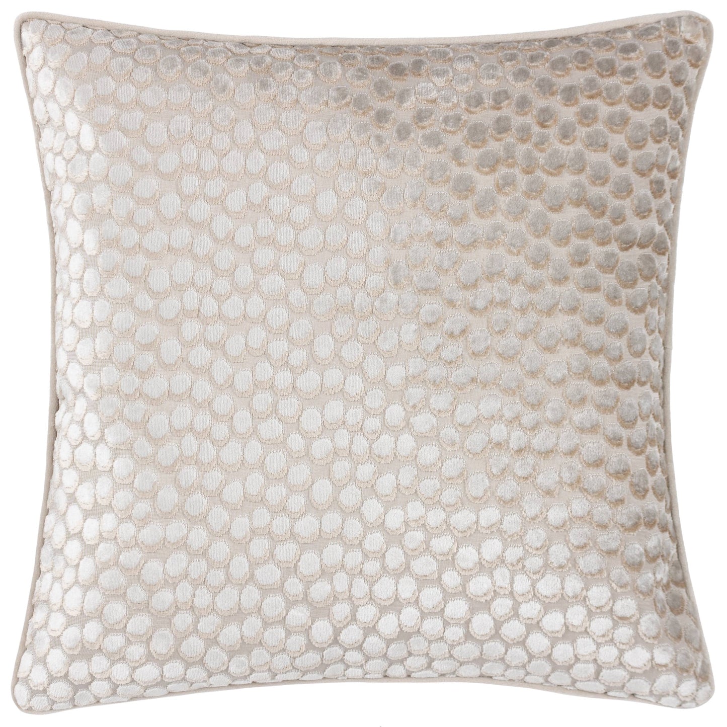 Lanzo Cut Velvet Piped Cushion Moonbeam: Moonbeam / Feather Filled / 45 x 45cm